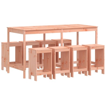 Set da Bar da Giardino 9 pz in Legno Massello di Douglas