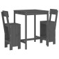 Set Bar da Giardino 3 pz Grigio in Legno Massello di Pino Set Bar da Giardino 3 pz Grigio in Legno Massello di Pino