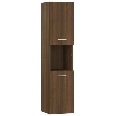 Armadietto Bagno Rovere Marrone 30x30x130 cm Legno Multistrato