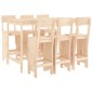Set Bar da Giardino 7 pz in Legno Massello di Pino