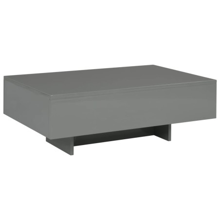 Tavolino da Caffè Grigio Lucido 85x55x31 cm in MDF