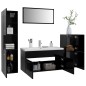 vidaXL Set Mobili da Bagno Nero in Truciolato vidaXL Set Mobili da Bagno Nero in Truciolato
