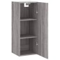 vidaXL Mobile a Parete Grigio Sonoma 34,5x34x90 cm Legno Multistrato vidaXL Mobile a Parete Grigio Sonoma 34,5x34x90 cm Legno Multistrato