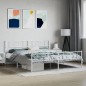 Giroletto con Testiera e Pediera Metallo Bianco 183x213 cm Giroletto con Testiera e Pediera Metallo Bianco 183x213 cm