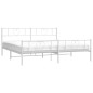 Giroletto con Testiera e Pediera Metallo Bianco 183x213 cm Giroletto con Testiera e Pediera Metallo Bianco 183x213 cm