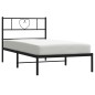 Giroletto con Testiera in Metallo Nero 75x190 cm Giroletto con Testiera in Metallo Nero 75x190 cm