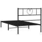 Giroletto con Testiera in Metallo Nero 75x190 cm Giroletto con Testiera in Metallo Nero 75x190 cm