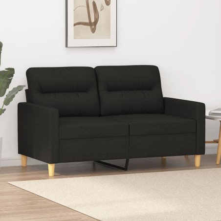 Divano a 2 Posti Nero 120 cm in Tessuto