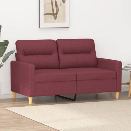 vidaXL Divano a 2 Posti Rosso Vino 120 cm in Tessuto