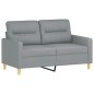 Set di Divani 2 pz con Cuscini Grigio Chiaro in Tessuto Set di Divani 2 pz con Cuscini Grigio Chiaro in Tessuto