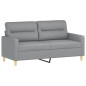 Set di Divani 2 pz con Cuscini Grigio Chiaro in Tessuto Set di Divani 2 pz con Cuscini Grigio Chiaro in Tessuto