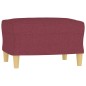 Set di Divani 3 pz con Cuscini Rosso Vino in Tessuto Set di Divani 3 pz con Cuscini Rosso Vino in Tessuto