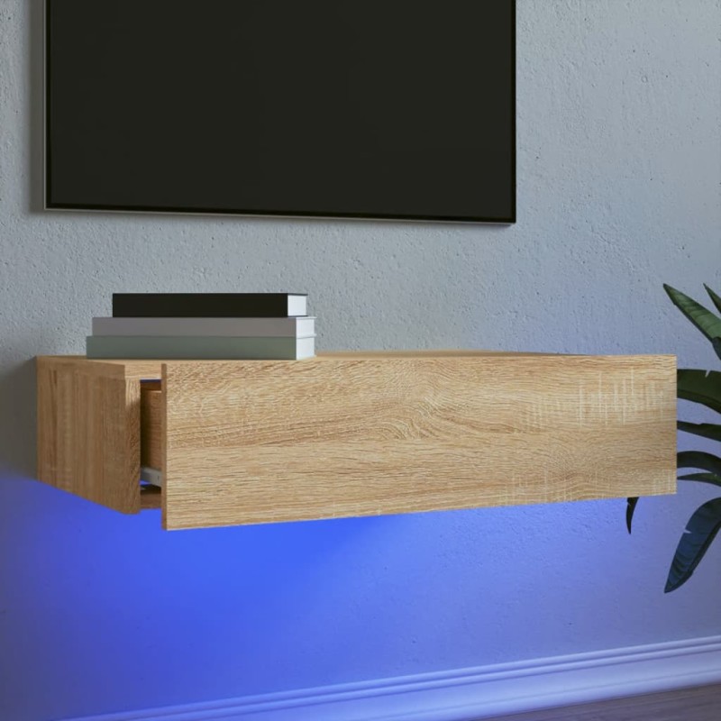 Mobile Porta TV con Luci LED Rovere Sonoma 60x35x15,5 cm Mobile Porta TV con Luci LED Rovere Sonoma 60x35x15,5 cm