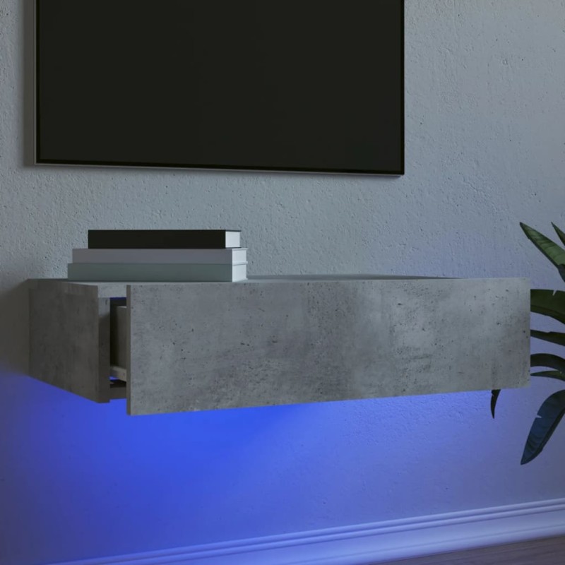 Mobile Porta TV con Luci LED Grigio Cemento 60x35x15,5 cm Mobile Porta TV con Luci LED Grigio Cemento 60x35x15,5 cm