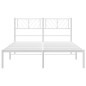 Giroletto con Testiera Metallo Bianco 140x190 cm Giroletto con Testiera Metallo Bianco 140x190 cm