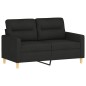 Set di Divani 3 pz con Cuscini Nero in Tessuto Set di Divani 3 pz con Cuscini Nero in Tessuto