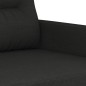 Set di Divani 3 pz con Cuscini Nero in Tessuto Set di Divani 3 pz con Cuscini Nero in Tessuto