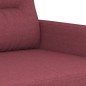 Set di Divani 3 pz con Cuscini Rosso Vino in Tessuto Set di Divani 3 pz con Cuscini Rosso Vino in Tessuto