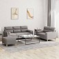 Set Divani 3 pz con Cuscini Tortora in Tessuto Set Divani 3 pz con Cuscini Tortora in Tessuto