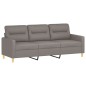 Set Divani 3 pz con Cuscini Tortora in Tessuto Set Divani 3 pz con Cuscini Tortora in Tessuto