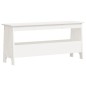 Panca da Ingresso Bianca 100x28x45 cm in Legno Massello di Pino