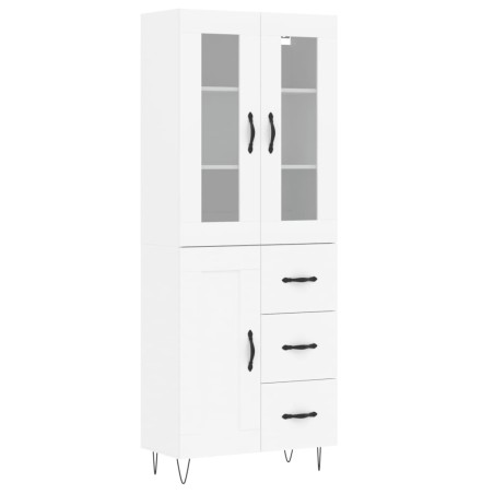 Credenza Bianca 69,5x34x180 cm in Legno Multistrato