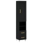 vidaXL Credenza Nera 34,5x34x180 cm in Legno Multistrato vidaXL Credenza Nera 34,5x34x180 cm in Legno Multistrato
