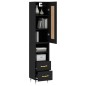 vidaXL Credenza Nera 34,5x34x180 cm in Legno Multistrato vidaXL Credenza Nera 34,5x34x180 cm in Legno Multistrato