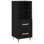 vidaXL Credenza Nera 34,5x34x180 cm in Legno Multistrato vidaXL Credenza Nera 34,5x34x180 cm in Legno Multistrato