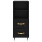vidaXL Credenza Nera 34,5x34x180 cm in Legno Multistrato vidaXL Credenza Nera 34,5x34x180 cm in Legno Multistrato