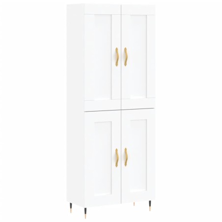 Credenza Bianca 69,5x34x180 cm in Legno Multistrato