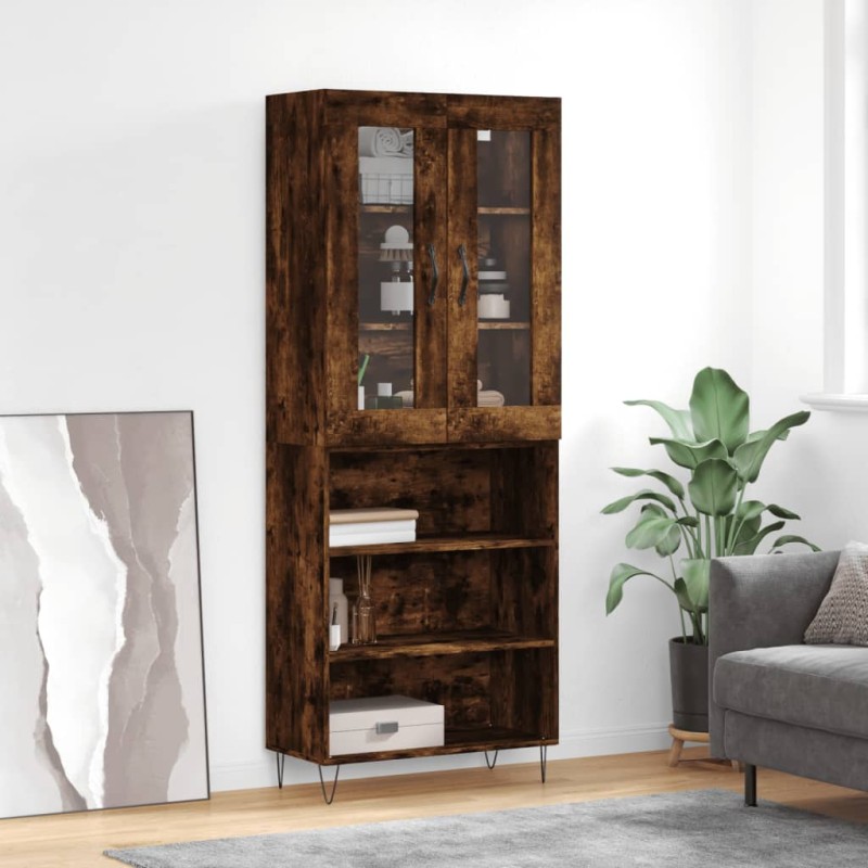 Credenza Rovere Fumo 69,5x34x180 cm in Legno Multistrato Credenza Rovere Fumo 69,5x34x180 cm in Legno Multistrato