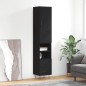 Credenza Nera 34,5x34x180 cm in Legno Multistrato Credenza Nera 34,5x34x180 cm in Legno Multistrato