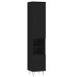 Credenza Nera 34,5x34x180 cm in Legno Multistrato Credenza Nera 34,5x34x180 cm in Legno Multistrato