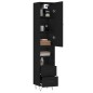 Credenza Nera 34,5x34x180 cm in Legno Multistrato Credenza Nera 34,5x34x180 cm in Legno Multistrato