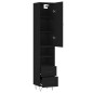 Credenza Nera 34,5x34x180 cm in Legno Multistrato Credenza Nera 34,5x34x180 cm in Legno Multistrato