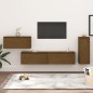 Mobili Porta TV 4 pz Marrone Miele in Legno Massello di Pino Mobili Porta TV 4 pz Marrone Miele in Legno Massello di Pino
