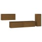 Mobili Porta TV 4 pz Marrone Miele in Legno Massello di Pino Mobili Porta TV 4 pz Marrone Miele in Legno Massello di Pino