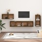 Mobili Porta TV 4 pz Marrone Miele in Legno Massello di Pino Mobili Porta TV 4 pz Marrone Miele in Legno Massello di Pino