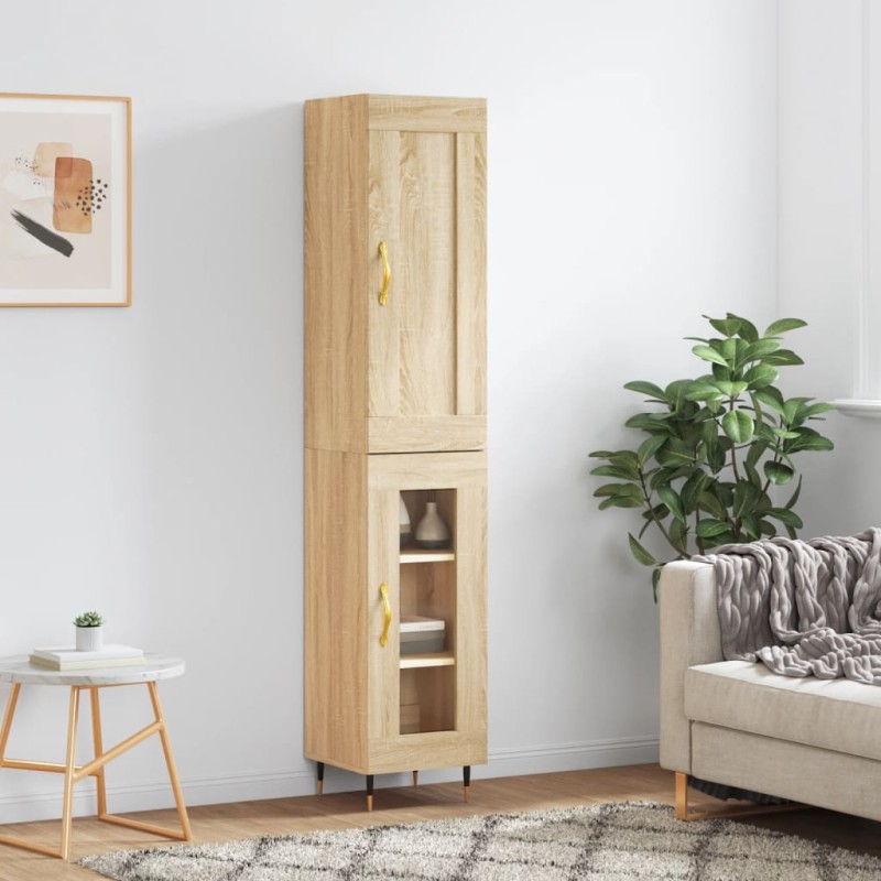 Credenza Rovere Sonoma 34,5x34x180 cm in Legno Multistrato Credenza Rovere Sonoma 34,5x34x180 cm in Legno Multistrato