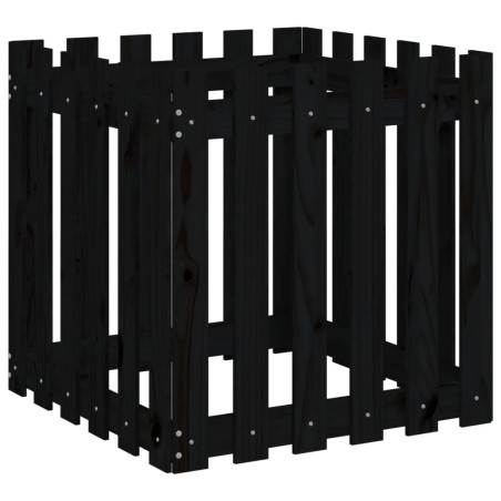 vidaXL Fioriera Giardino a Recinzione Nera 60x60x60 cm Massello Pino