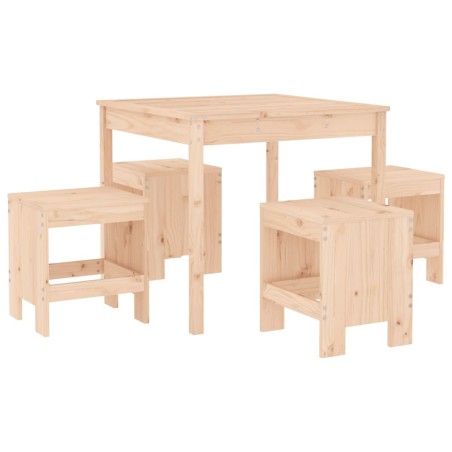 Set da Pranzo per Giardino 5 pz in Legno Massello di Pino