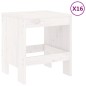 Set da Pranzo per Giardino 17pz Bianco Legno Massello di Pino Set da Pranzo per Giardino 17pz Bianco Legno Massello di Pino