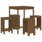 Set Bar da Giardino 5 pz Miele in Legno Massello di Pino Set Bar da Giardino 5 pz Miele in Legno Massello di Pino