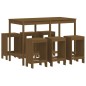 Set Bar da Giardino 7 pz Miele in Legno Massello di Pino Set Bar da Giardino 7 pz Miele in Legno Massello di Pino