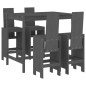 Set Bar da Giardino 5 pz Grigio in Legno Massello di Pino Set Bar da Giardino 5 pz Grigio in Legno Massello di Pino