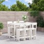 Set Bar da Giardino 7 pz Bianco in Legno Massello di Pino Set Bar da Giardino 7 pz Bianco in Legno Massello di Pino