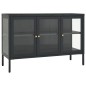 Credenza Antracite 105x35x70 cm in Acciaio e Vetro Credenza Antracite 105x35x70 cm in Acciaio e Vetro