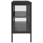 Credenza Antracite 105x35x70 cm in Acciaio e Vetro Credenza Antracite 105x35x70 cm in Acciaio e Vetro