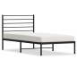Giroletto con Testiera in Metallo Nero 75x190 cm Giroletto con Testiera in Metallo Nero 75x190 cm